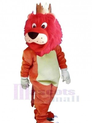Red and Orange Lion Mascot Costume Animal