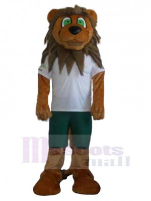 Strong Lion Mascot Costume Animal with Green Eyes
