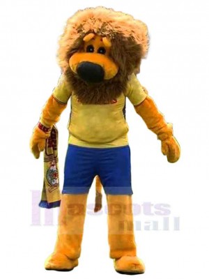 Sport Lion Mascot Costume Animal in Yellow T-shirt