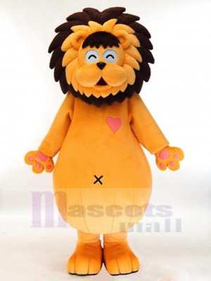 Happy Orange Lion Mascot Costume Animal