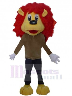 Red Haired Cartoon Lion Mascot Costume Animal