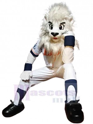 Sport White Lion Mascot Costume Animal