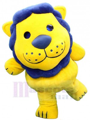 Yellow Lion Mascot Costume Animal with Blue Nose