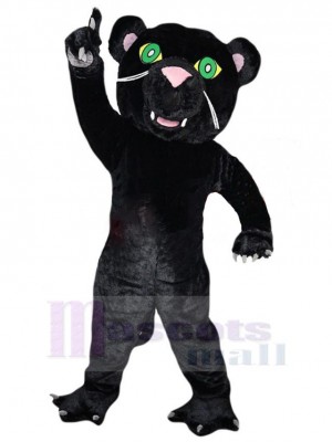 Cheerful Black Leopard Mascot Costume Animal