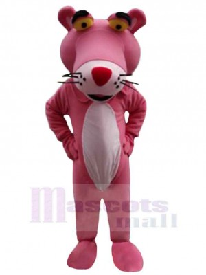 Cheerful Pink Panther Mascot Costume Animal