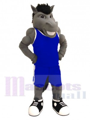 Power Grey Mustang Mascot Costume Animal
