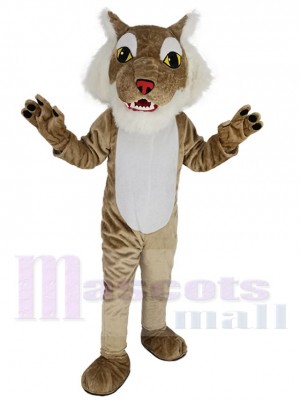Brown Wildcat Mascot Costume Animal with Red Nose