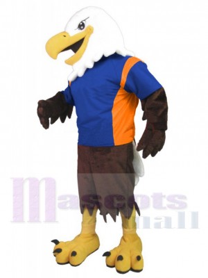 Blue T-shirt Eagle Mascot Costume For Adults Mascot Heads