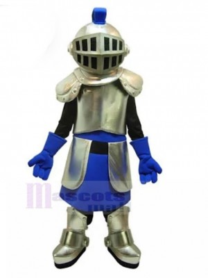 Silver Medieval Knight Mascot Costume People