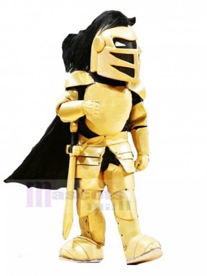 Serious Golden Knight Mascot Costume People