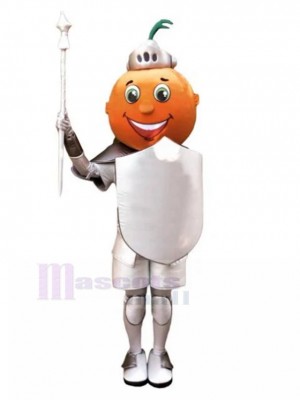 Orange Cartoon Knight Mascot Costume	