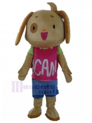 Lady Dog Mascot Costume with Pink T-shirt Animal