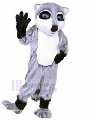 Long Gray Fur Raccoon Fursuit Mascot Costume Animal