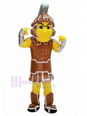 Spartan Knight with Brown Armor Mascot Costume People	