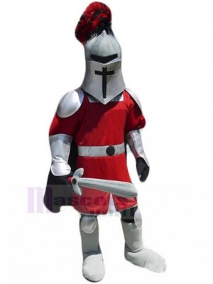 Red Crusader Knight Mascot Costume People