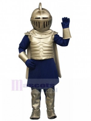 Silver and Blue Roman Knight Mascot Costume People