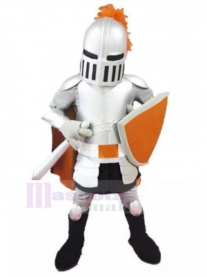 Well-equipped White British Knights Mascot Costume People