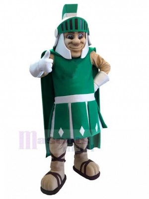 Green Spartan Trojan Knight Mascot Costume People