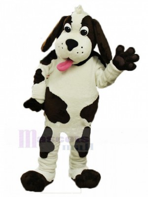 Lovely Beige Dalmatian Dog Mascot Costume with Long Ears Animal