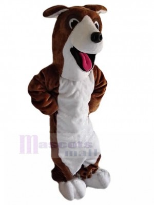 Brown and White Dachshund Dog Mascot Costume Animal