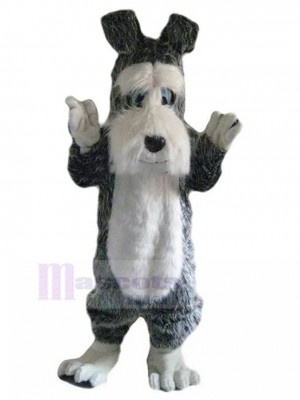 Plushy Gray Terrier Dog Fursuit Mascot Costume Animal