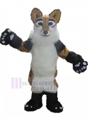 Furry Brown and White Fox Dog Mascot Costume Animal