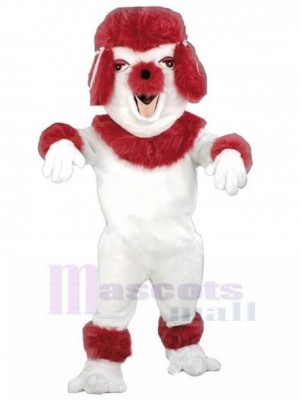 Affordable Red and White Poodle Dog Mascot Costume Animal