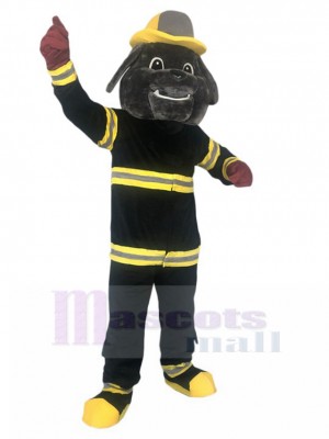 Mighty Black Fire Bulldog Mascot Costume Animal