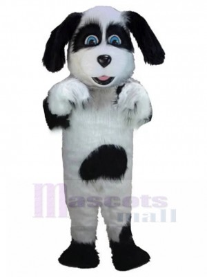Friendly White and Black Old English Sheepdog Mascot Costume Animal