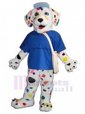 Artistic Dalmatian Dog Mascot Costume with White Shoulder Bag Animal