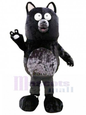 Silly Black and Grey Dog Mascot Costume Animal