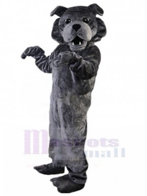 Alert Grey Bulldog Mascot Costume Animal