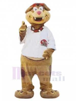 Naughty Light Brown Cartoon Dog Mascot Costume Animal