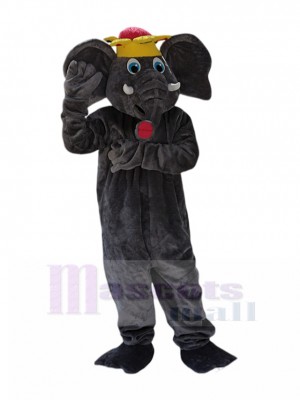 Grey Elephant Mascot Costume with Crown Animal