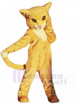 Yellow Tabby Cat Mascot Costume Animal