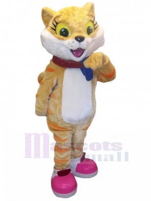 Cute Yellow and Orange Tabby Cat Mascot Costume Animal