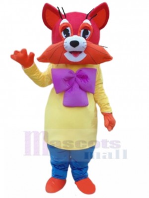 Orange Cat Mascot Costume in Yellow Animal