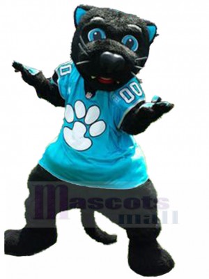 Big Black Cat Mascot Costume in Blue Animal