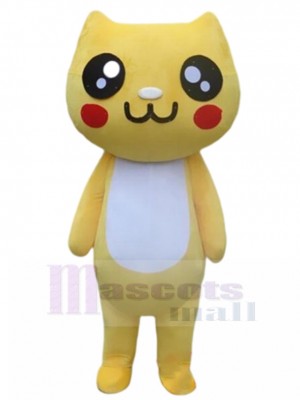 Affectionate Yellow Cat Mascot Costume Animal