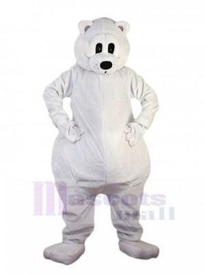 Confused White Polar Bear Mascot Costume Animal