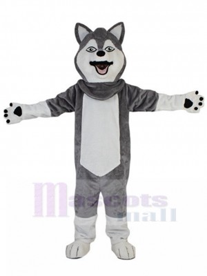 Absent-minded Grey Husky Dog Mascot Costume Animal