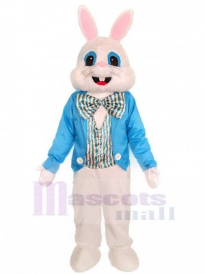 Easter Rabbit Bunny Rabbit Mascot Costume in Blue Jacket Adult Size Fancy Dress