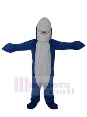 Grinning Blue Shark Mascot Costume Animal