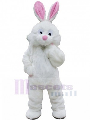 Furry White Rabbit Easter Bunny Mascot Costume Animal