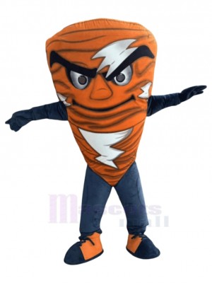 Orange Tornado Typhoon Mascot Costume