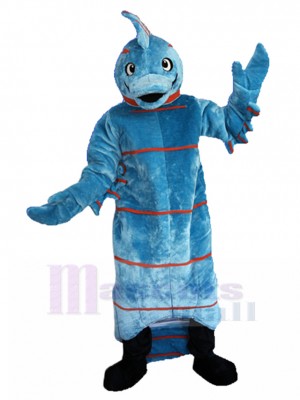 Light Blue Hippocampus Mascot Costume with Red Stripe Animal