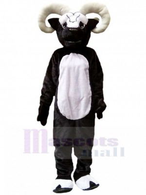 Expressionless Black and White Ram Mascot Costume Animal