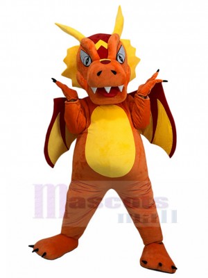 Mighty Red Fire Dragon Mascot Costume Animal