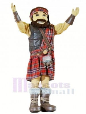 Happy Highlander With Kilt Mascot Costume Cartoon