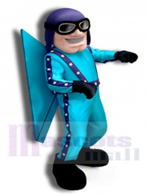 Light Blue Pilot Miramar Mascot Costume People